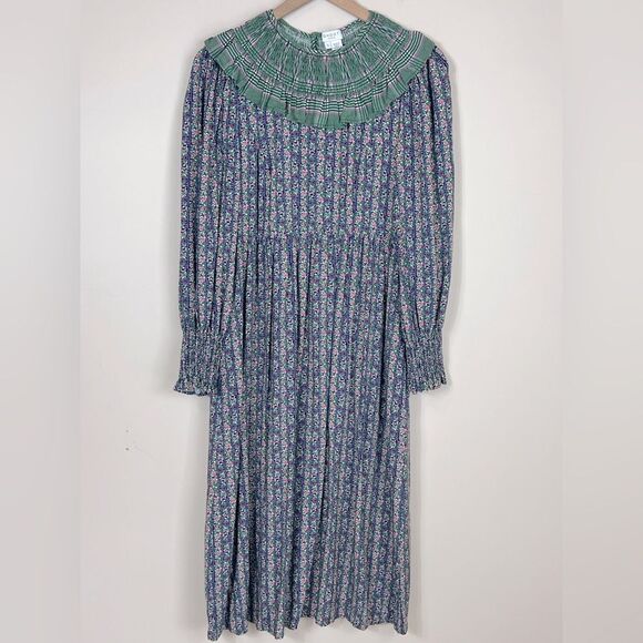 GHOST Arya Midi Dress Floral Cottagecore Romantic Bodice Size Small - Picture 3 of 13